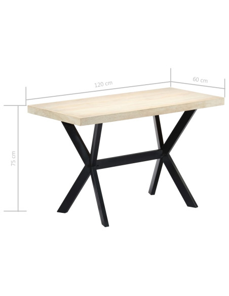 Tavolo da Pranzo 120x60x75 cm in Legno Massello di Mango