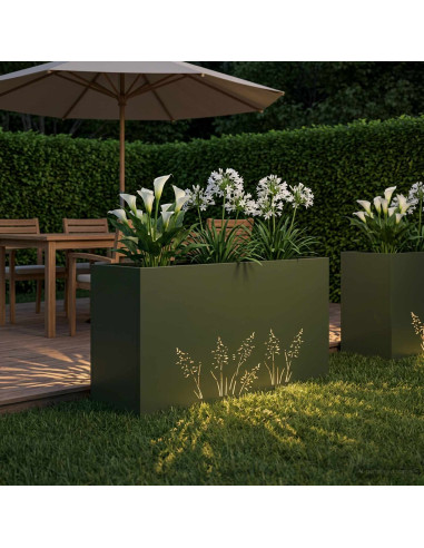Vaso da giardino Verde Oliva 100 x 30 x 49 cm