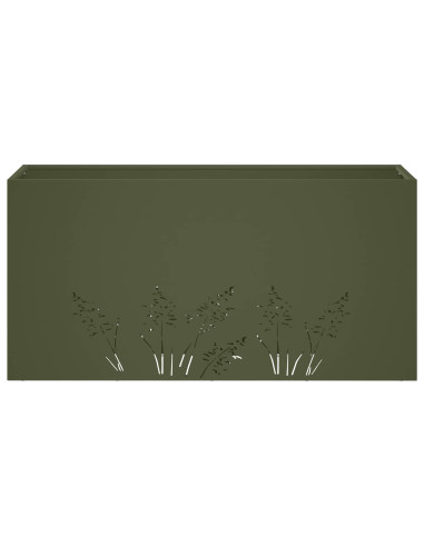 Vaso da giardino Verde Oliva 100 x 30 x 49 cm