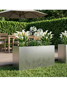 Vaso da giardino Argento 100 x 20 x 49 cm Acciaio Inox