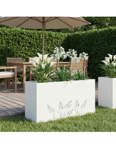 Vaso da giardino Bianco 100 x 30 x 49 cm