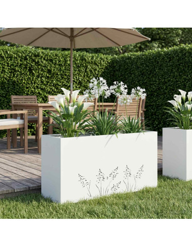 Vaso da giardino Bianco 100 x 30 x 49 cm