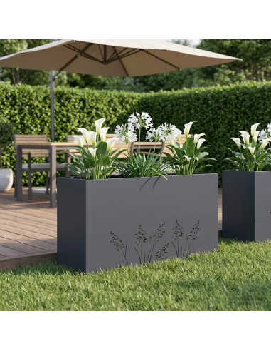 Vaso da giardino Antracite 100 x 30 x 49 cm