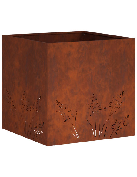 Vaso da giardino Ruggine 50 x 50 x 49 cm Acciaio Corten