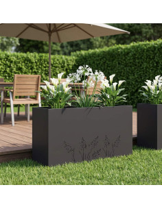 Vaso da giardino Nero 100 x 30 x 49 cm