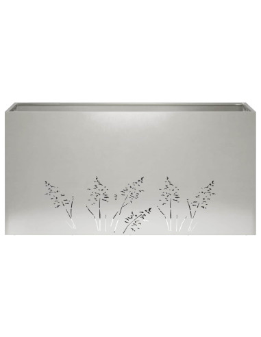 Vaso da giardino Argento 100 x 20 x 49 cm Acciaio Inox