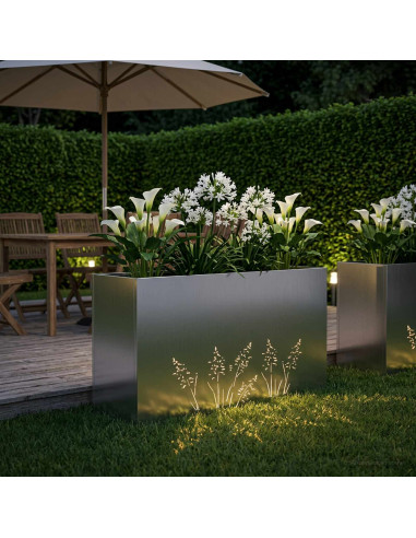 Vaso da giardino Argento 100 x 30 x 49 cm Acciaio zincato