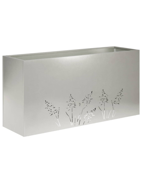 Vaso da giardino 2 pz Argento 100 x 30 x 49 cm Acciaio Inox