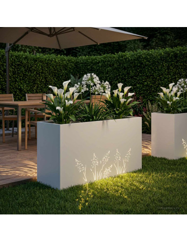 Vaso da giardino Bianco 100 x 30 x 49 cm