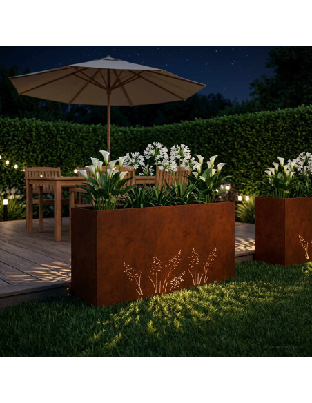 Vaso da giardino Ruggine 100 x 30 x 49 cm Acciaio Corten