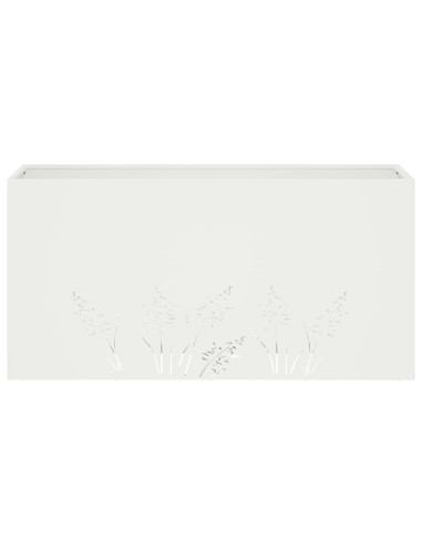 Vaso da giardino 2 pz Bianco 100 x 30 x 49 cm