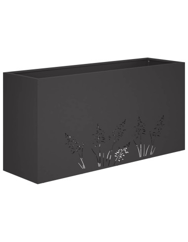 Vaso da giardino 2 pz Nero 100 x 30 x 49 cm