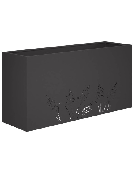 Vaso da giardino 2 pz Nero 100 x 30 x 49 cm