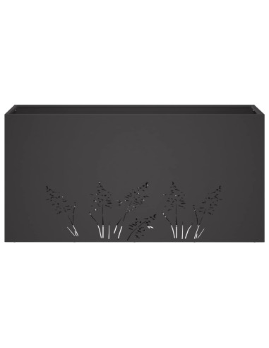 Vaso da giardino 2 pz Nero 100 x 30 x 49 cm