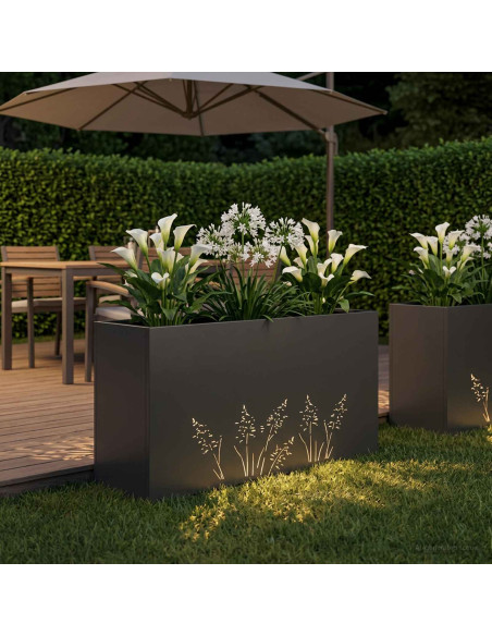 Vaso da giardino Nero 100 x 30 x 49 cm