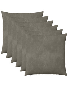 Federa 6 pcs HEERLEN Grigio Chiaro 65 x 65 cm Velluto