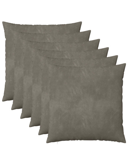 Federa 6 pcs HEERLEN Grigio Chiaro 65 x 65 cm Velluto