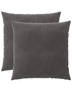 Federa 2 pcs HEERLEN Grigio Scuro 65 x 65 cm Velluto