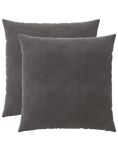 Federa 2 pcs HEERLEN Grigio Scuro 65 x 65 cm Velluto