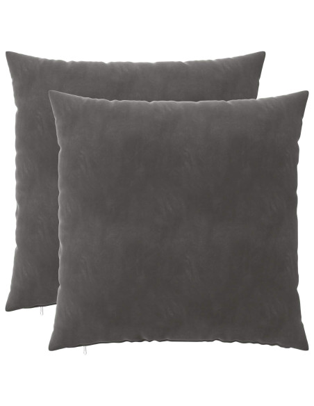 Federa 2 pcs HEERLEN Grigio Scuro 65 x 65 cm Velluto
