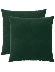 Federa 2 pcs HEERLEN Verde Scuro 65 x 65 cm Velluto