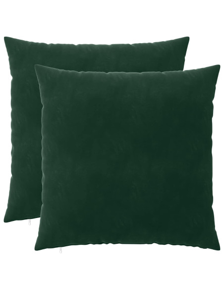 Federa 2 pcs HEERLEN Verde Scuro 65 x 65 cm Velluto