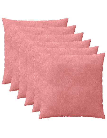 Federa 6 pcs HEERLEN Rosa 65 x 65 cm Velluto