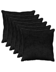 Federa 6 pz HEERLEN Nero 70 x 70 cm Pelliccia di Coniglio Finta
