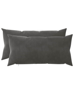 Federa 2 pcs HEERLEN Grigio Scuro 40 x 80 cm Velluto