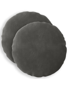 Federa 2 pcs HEERLEN Grigio Scuro Ø 50 cm Velluto