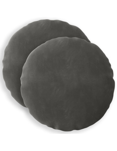Federa 2 pcs HEERLEN Grigio Scuro Ø 50 cm Velluto