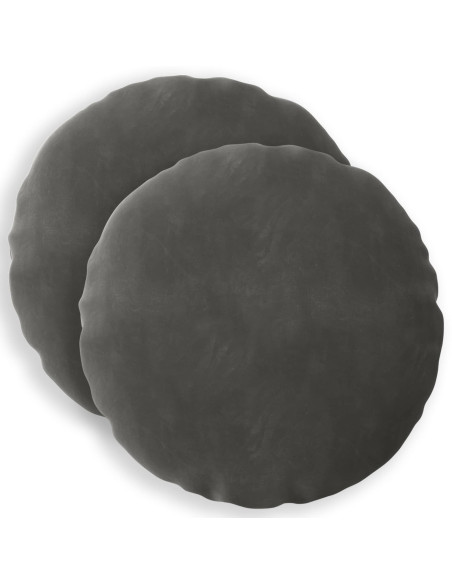 Federa 2 pcs HEERLEN Grigio Scuro Ø 50 cm Velluto