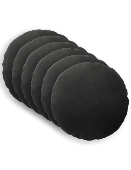 Federa 6 pcs HEERLEN Nero Ø 50 cm Velluto