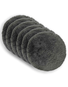 Federa 6 pcs HEERLEN Grigio Chiaro Ø 50 cm Fleece PV