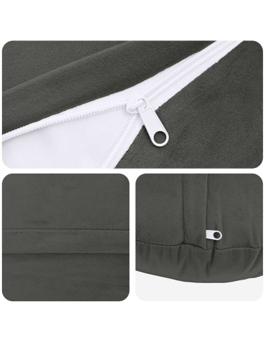 Federa 2 pcs HEERLEN Grigio Scuro Ø 50 cm Velluto