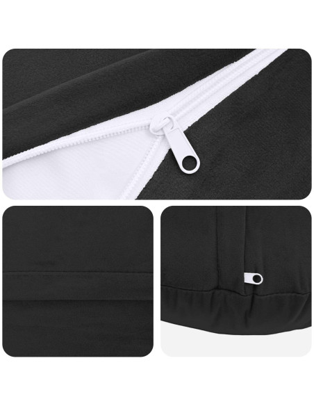 Federa 6 pcs HEERLEN Nero Ø 50 cm Velluto