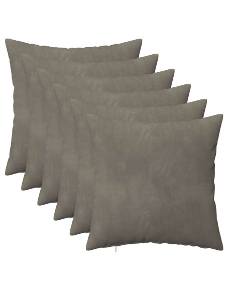 Federa 6 pcs HEERLEN Grigio Chiaro 50 x 50 cm Velluto