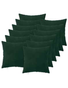 Federa 12 pcs HEERLEN Verde Scuro 50 x 50 cm Velluto