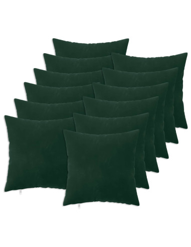 Federa 12 pcs HEERLEN Verde Scuro 50 x 50 cm Velluto