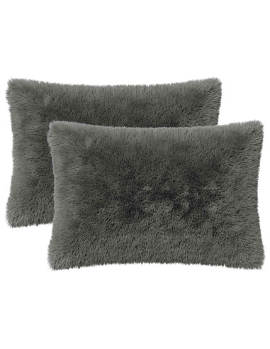 Federa 2 pcs HEERLEN Grigio Chiaro 50 x 70 cm Fleece PV