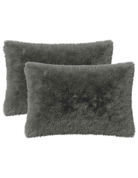 Federa 2 pcs HEERLEN Grigio Chiaro 50 x 70 cm Fleece PV