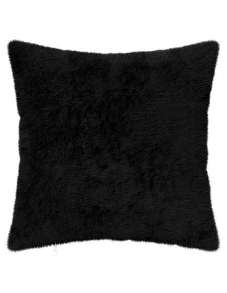 Federa 6 pz HEERLEN Nero 50 x 50 cm Pelliccia di Coniglio Finta