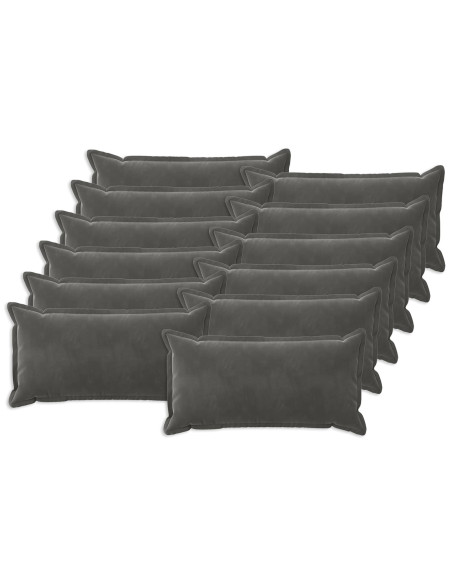 Federa 12 pcs HOUTEN Grigio Scuro 40 x 80 cm Velluto