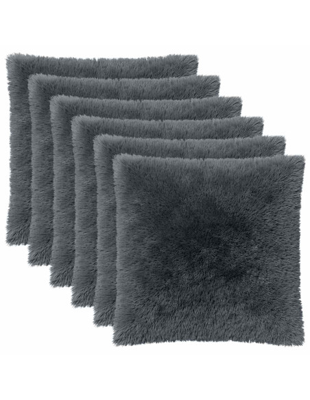 Federa 6 pcs HEERLEN Antracite 80 x 80 cm Fleece PV