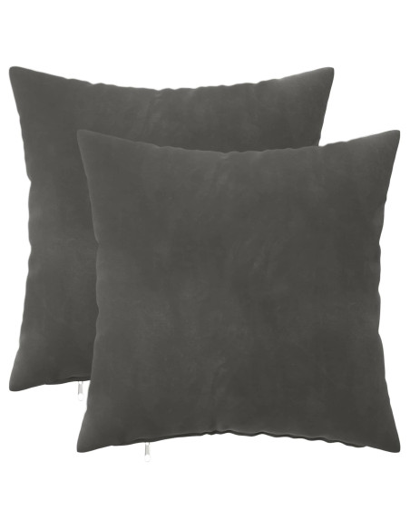 Federa 2 pcs HEERLEN Grigio Scuro 45 x 45 cm Velluto
