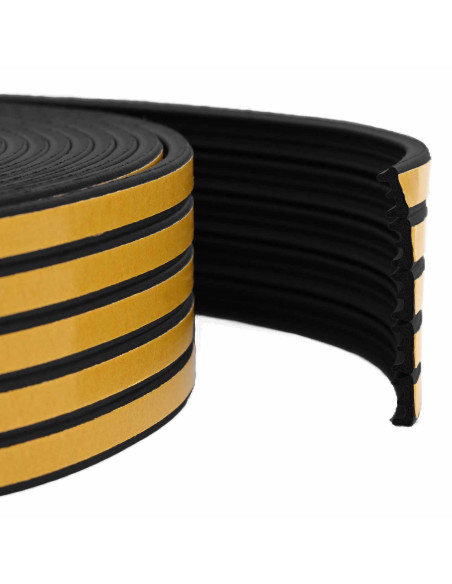 Nastro adesivo per finestre Nero 9 x 4 mm 25 m Schiuma EPDM