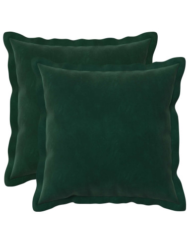 Federa 2 pcs HOUTEN Verde Scuro 30 x 30 cm Velluto
