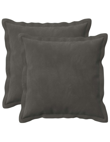 Federa 2 pcs HOUTEN Grigio Scuro 35 x 35 cm Velluto