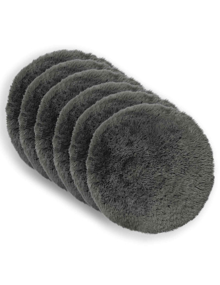 Federa 6 pcs HEERLEN Grigio Chiaro Ø 60 cm Fleece PV