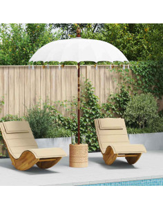 Ombrello balinese con base Crema e Naturale 190 x 190 x 250 cm